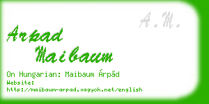 arpad maibaum business card